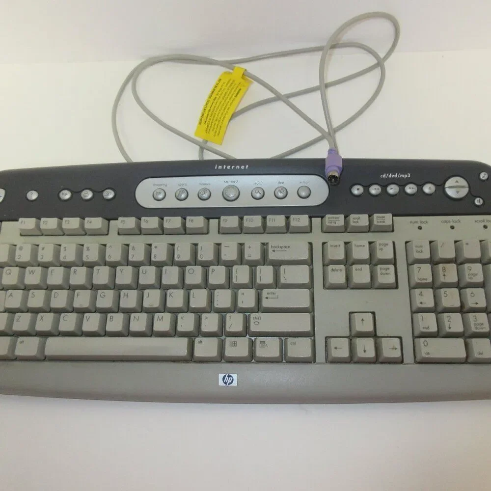 HP SK-2560 Internet/Multimedia PS/2 Wired Keyboard - Beige/Gray